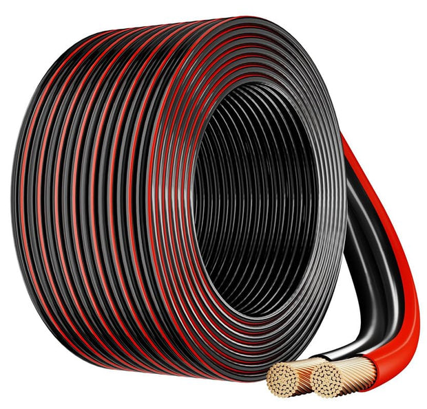 FEDUS 14 Gauge/AWG Speaker Wire Oxygen-Free Copper 2 Conductors Audio Speaker Cable for Car Speakers Stereos, Subwoofer, Home Theater Speakers, HiFi Surround Sound (RED+BLACK) - FedusB2B