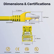 FEDUS Cat6A Shielded Sftp High Speed Gigabit Computer Network Internet Rj45 Lan Wire Patch Ethernet Cable Faster Than Cat6/Cat5E/Cat5 For Personal Computer - 4 Pair - FEDUS