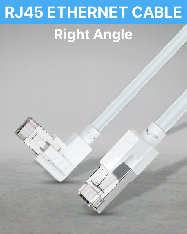 FEDUS Cat6 Ethernet Cable, L-Shape High Speed 550Mhz 10 Gigabit Speed Utp Lan Cable, Category 6 Wires - FedusB2B