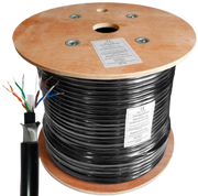 FEDUS Cat6 UTP 24AWG Twisted Pair Armored Cable:300M Black - FedusB2B